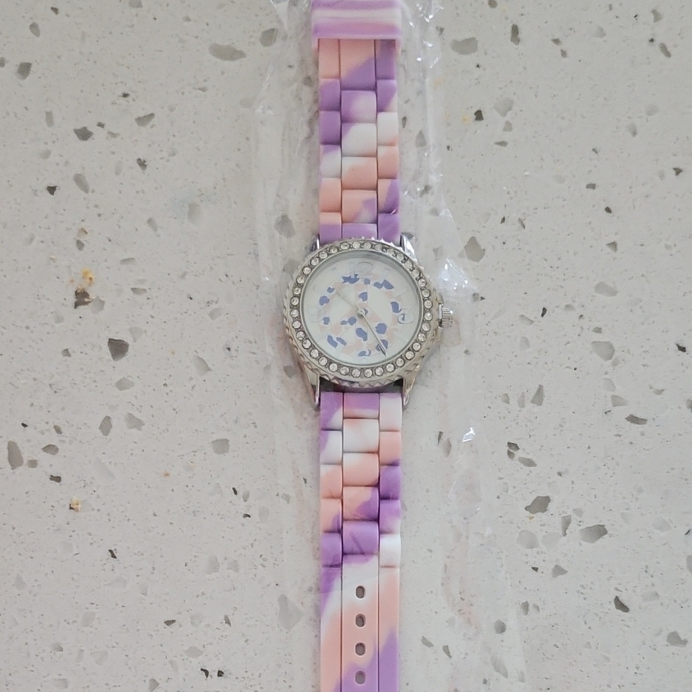 Geneva Women's Watch with Purple and Pink Band